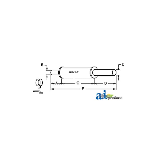 Muffler 3.9" x3.8" x34.8"